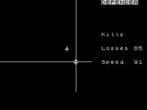 Alien Defender crosshair screen on Jupiter Ace