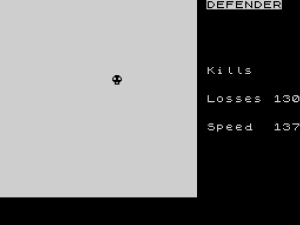 Alien Defender gameplay screen with score panel