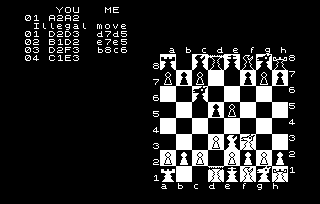 Chess screenshot on Jupiter Ace