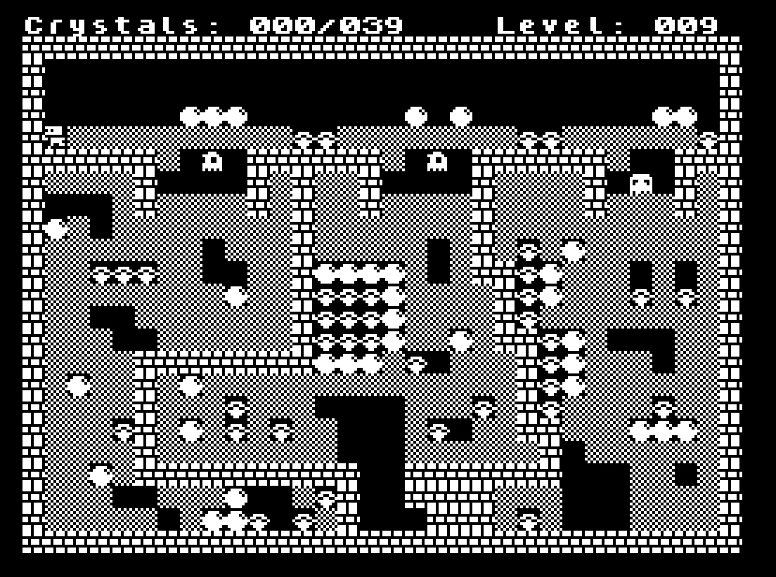 Rocks and Ghosts gameplay screenshot showing the full puzzle-action playfield