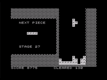 Jupiter Ace Tetriz screen with next-piece area and stack rising